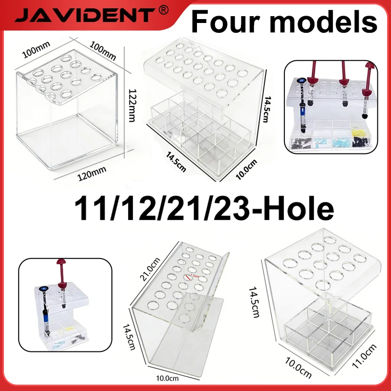 1Pcs Dental Resin Placement Rack Transparent Acrylic Storage Box Dental Material Adhesive Applicator Combination Management Box
