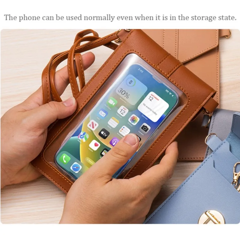 Bolso cruzado fino para Mujer, Cartera con pantalla táctil, Bolso pequeño para teléfono móvil, bolso de hombro, Billeteras femeninas, Cartera femenina para Mujer