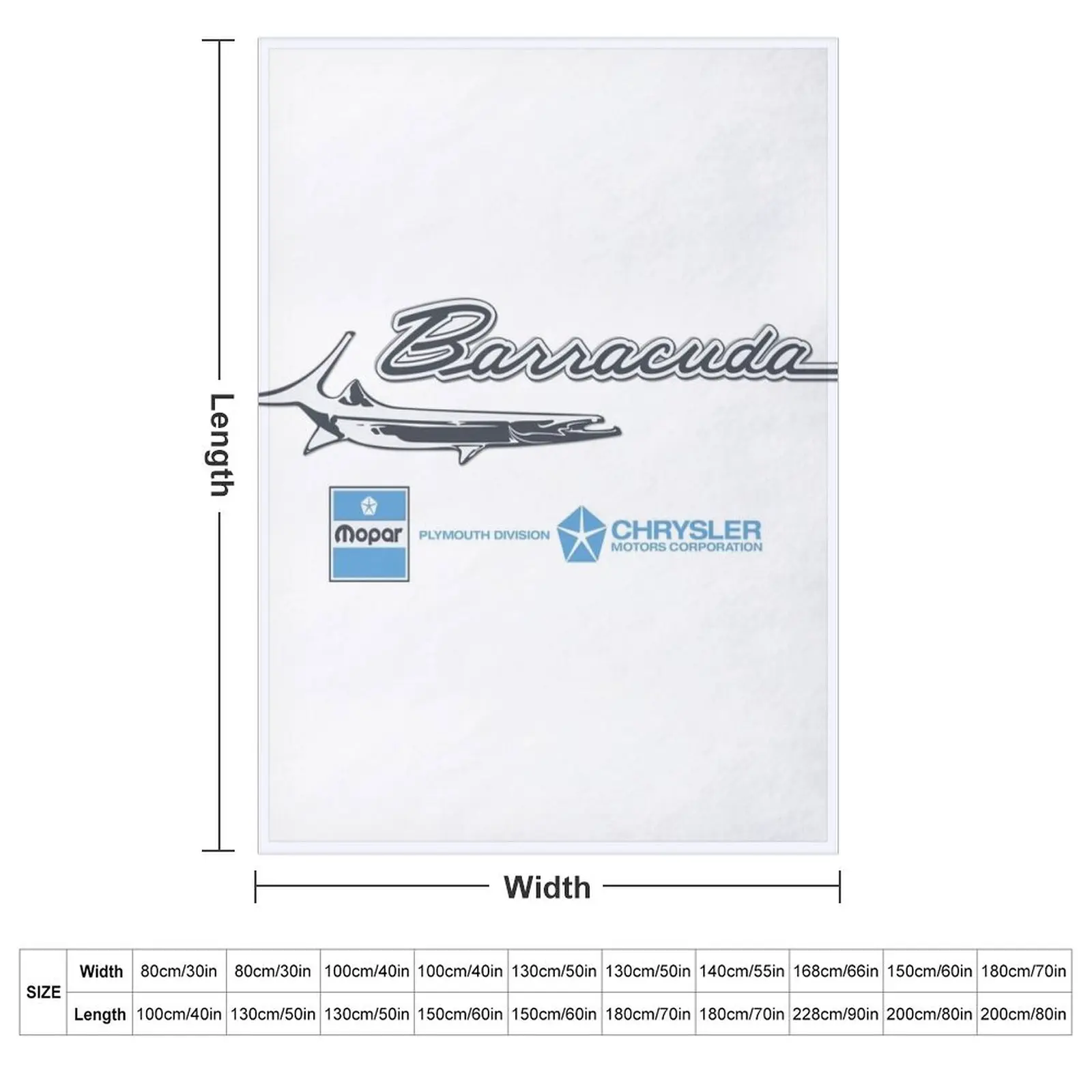 Plymouth Barracuda Logo Script Throw Blanket couch cozy soft plush fuzzy picnic outdoor blanket