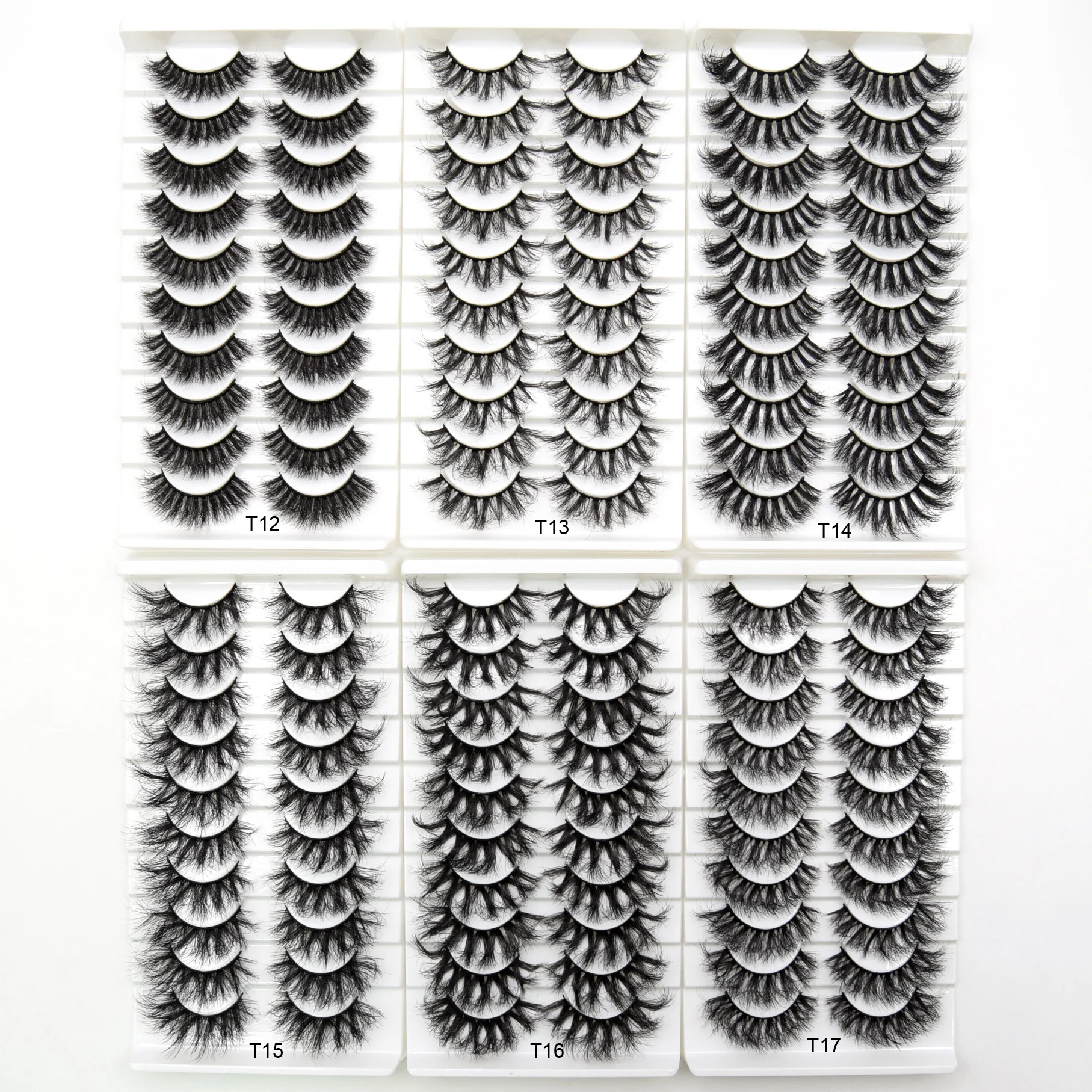 Visofree 5paris/10pairs Faux Mink Eyelashes Make Up False Cils Hand Made Fake Eyelashes Wholesale Thick Eyelashes Extension T04