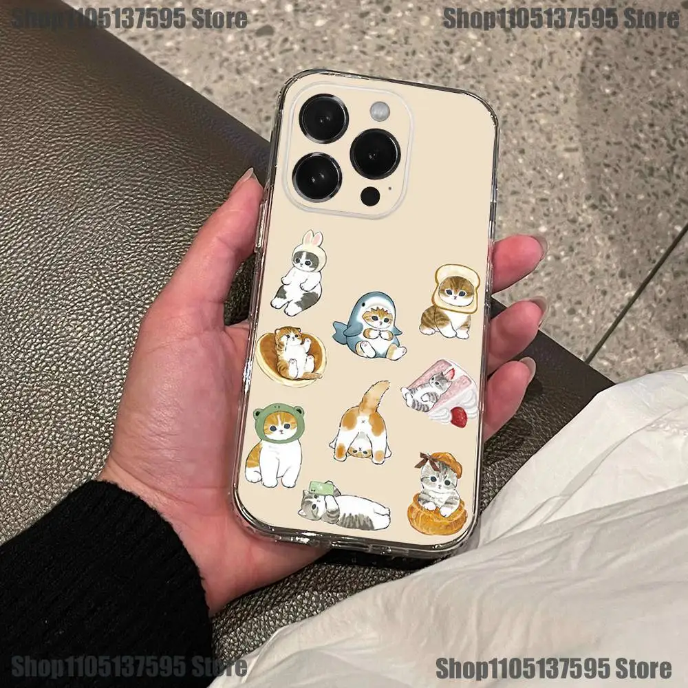 حافظة هاتف لطيفة على شكل قرش M-MofusandS لهاتف iPhone 17,16,15,14,13,12,11 Pro,Max,Plus,X,XS,XR,SE4,E غطاء ناعم شفاف صغير