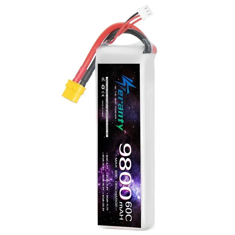 Akumulator samochodowy 2S bateria Lipo 60C 7.4V 9800MAH do części łodzi zdalnie sterowany samochód wspinający się duża stopa 4WD ze złączem Tamiya