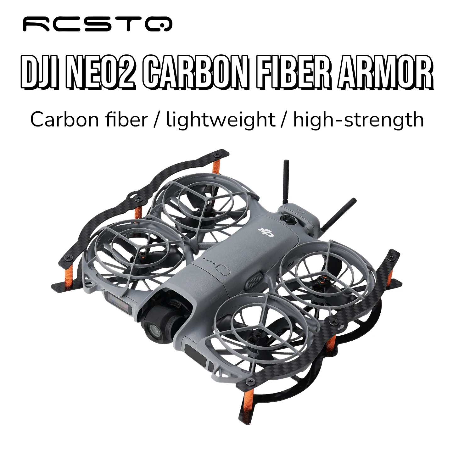 RCSTQ Carbon Fiber Armor For DJI Neo2 Drone Lens Protection Bar Shockproof Anti-strike All inclusive Hard CoverDrone Accessory