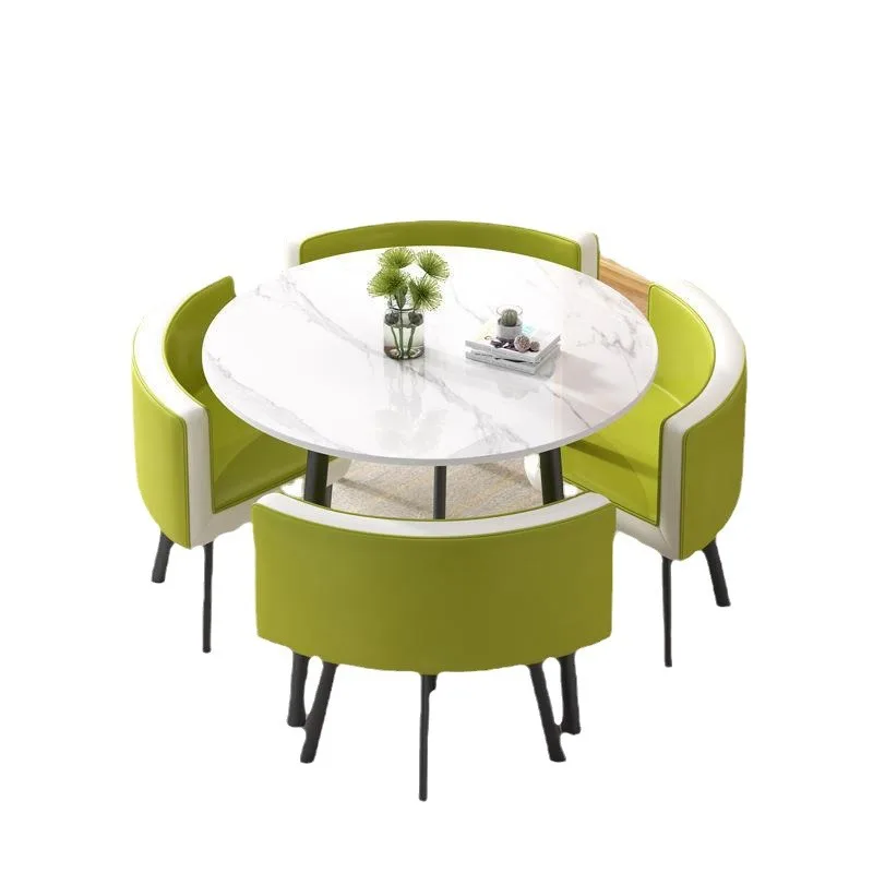 

Slate dining table, modern simple negotiation reception table and chair combination, casual milk tea shop casual