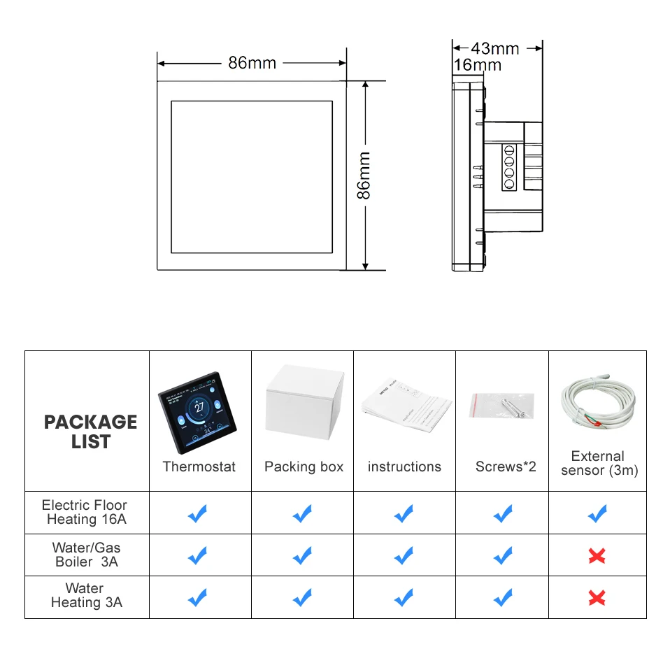 Imagem -06 - Avatto-termostato Inteligente Wi-fi Elétrico Aquecimento de Água Controlador de Temperatura Trabalhar com Alexa Google Home Alice Tuya Alice