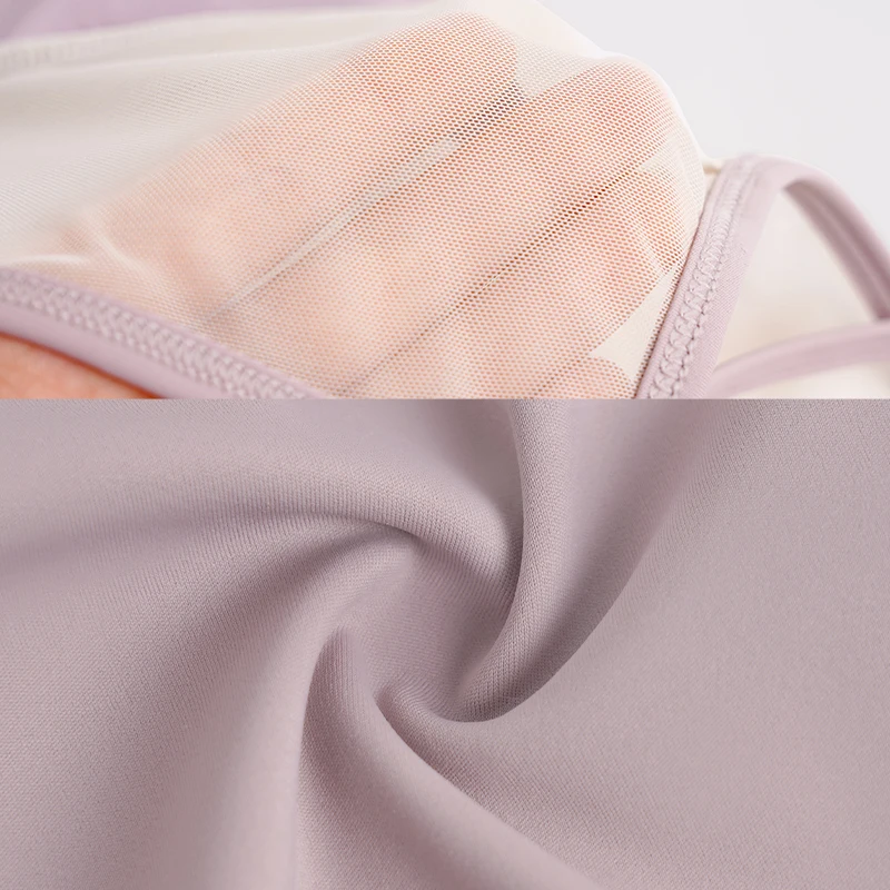 Ivoogle Body da ballo con lacci senza schienale da donna Mesh Patchwork Balletto Manica a sbuffo Body corto Costumi da bagno per adulti