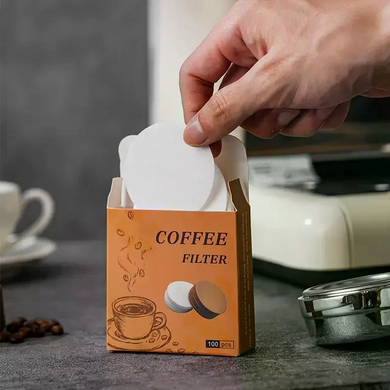 Portafilter Machine Tools: 100pcs 51mm 53mm 58mm Espresso Filters, Compatible with Delonghi and Breville Machines