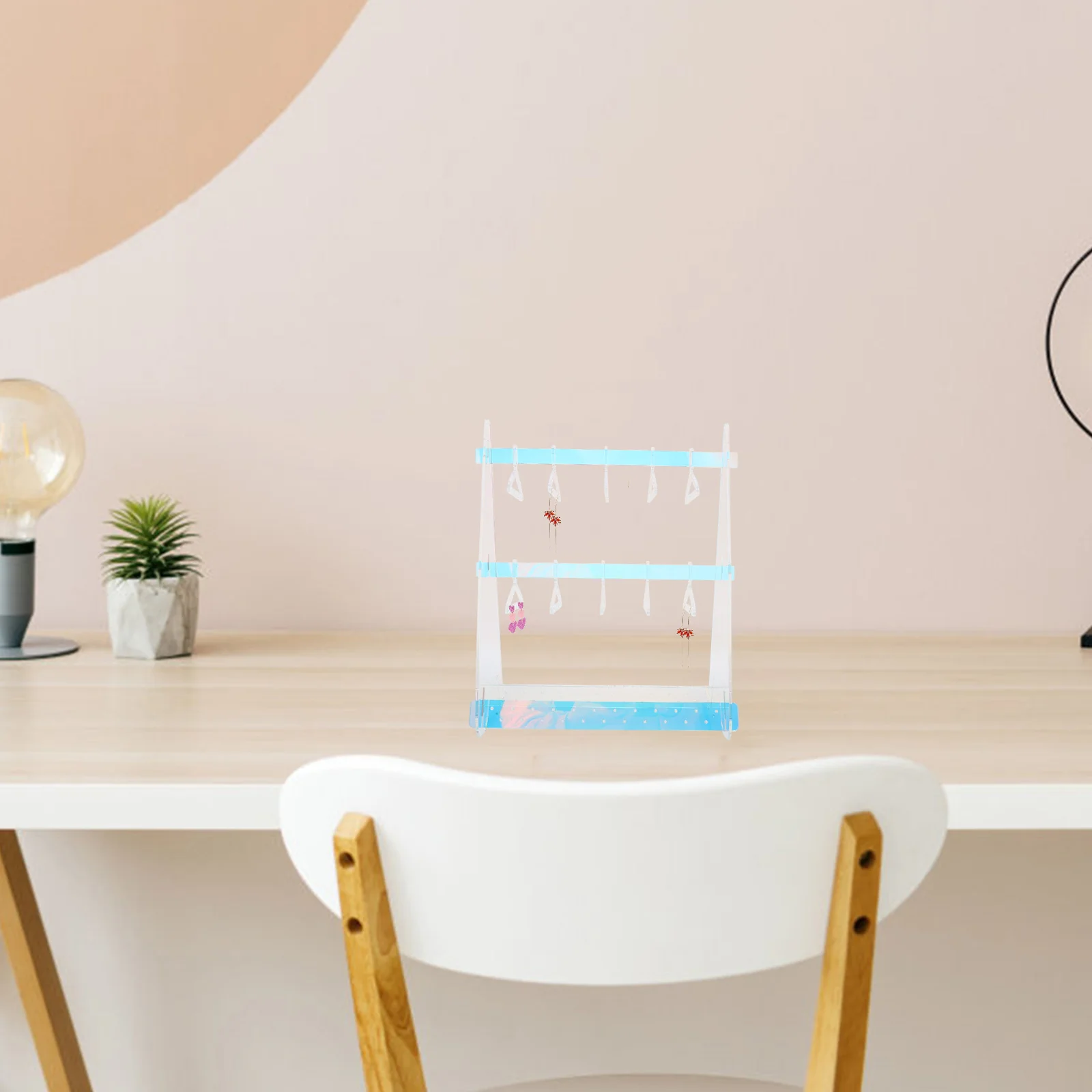 

1 set Earring Display Stand Jewelry Rack Acrylic Holder Organizer Colorful Necklace Hanging Rack Storage Solution