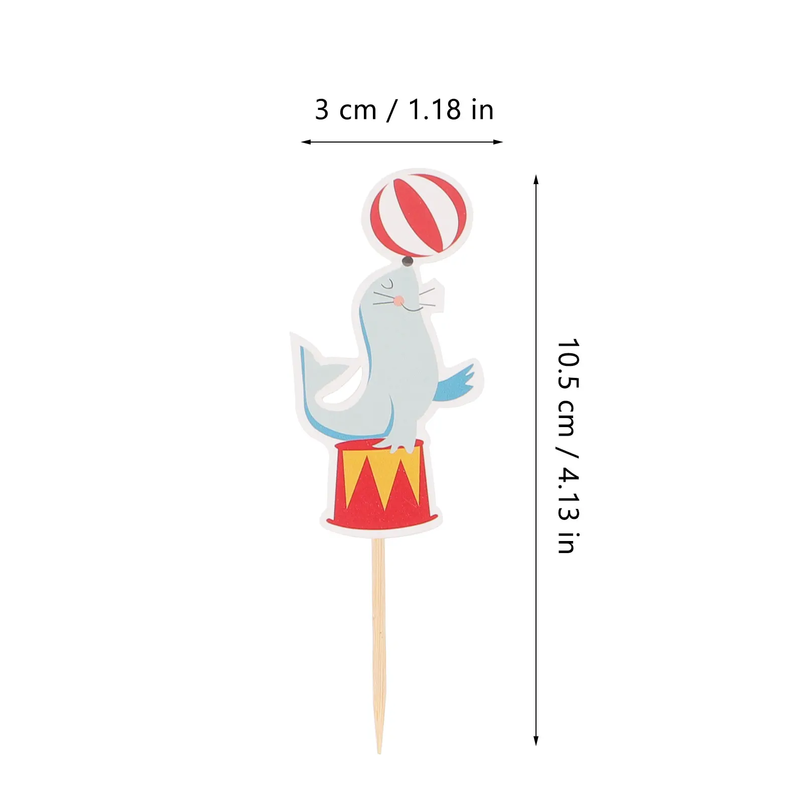 48 Pcs Circus Cake Insert Birthday Party Elephant Cupcake Toppers Animal Dolphin Carnival Theme Decorations Paper Creative