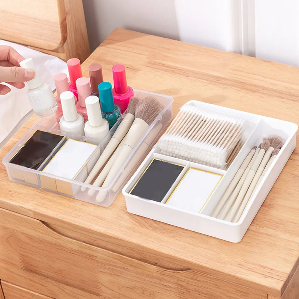 2 Stück Schubladen-Aufbewahrungsbox Kosmetik-Organizer Große Kapazität Desktop-Fächerbox Make-up-Stifthalter Tisch-Organizer