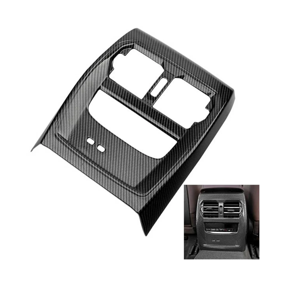 Carbon Fiber Rear Air Condition Vent Outlet Frame Anti Kick Cover Trim for-BMW 3 Series 320Li G20 G28