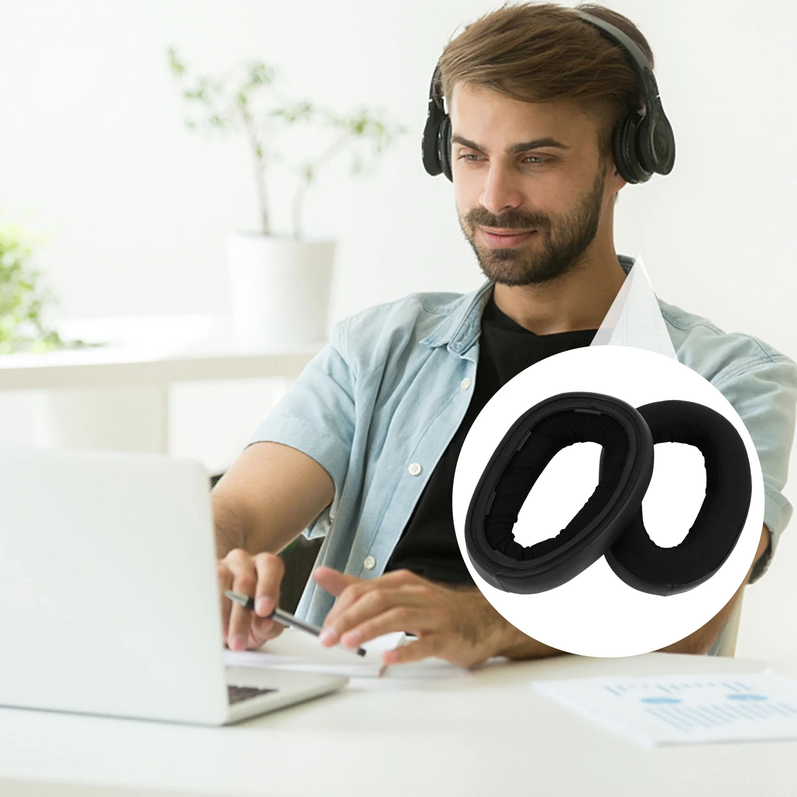 

1Pair Headset Ear Pad Replacement Sponge Durable Comfortable Noise Blocking Earphone Cushions Headphones Ear Pads