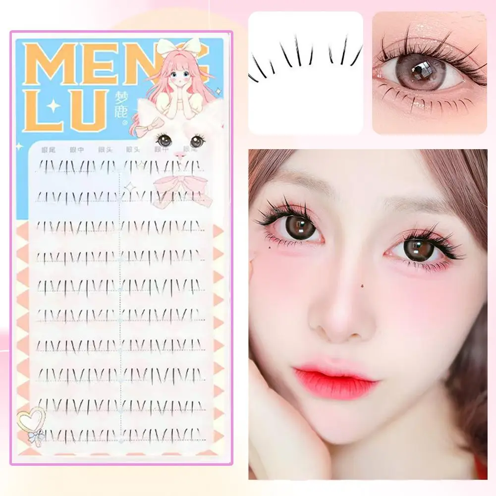 10 file Ciglia inferiori segmentate Ciglia finte Strumenti per il trucco Ciglia finte cosmetiche naturali inferiori Forniture da donna V6T2
