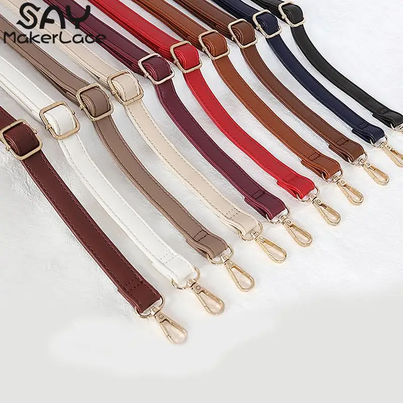 130cm Long Adjustable PU Leather Bag Strap For Crossbody 1.8cm Wide Shoulder Bag Strap Replacement Handbags Accessories