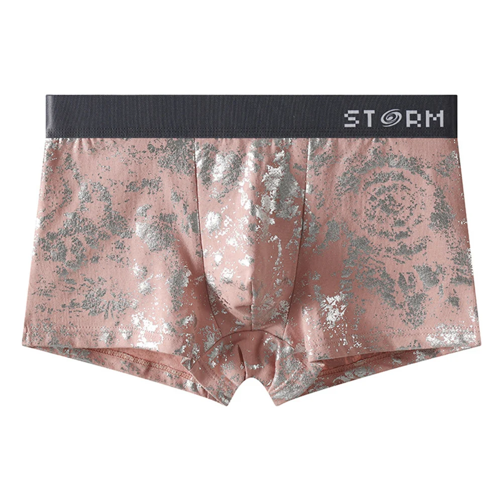 الرجال القطن لامعة ملابس داخلية منقوشة سراويل بوكسر لينة تنفس جذوع ملابس خاصة مثير مطبوعة السروال مثير تنفس السراويل