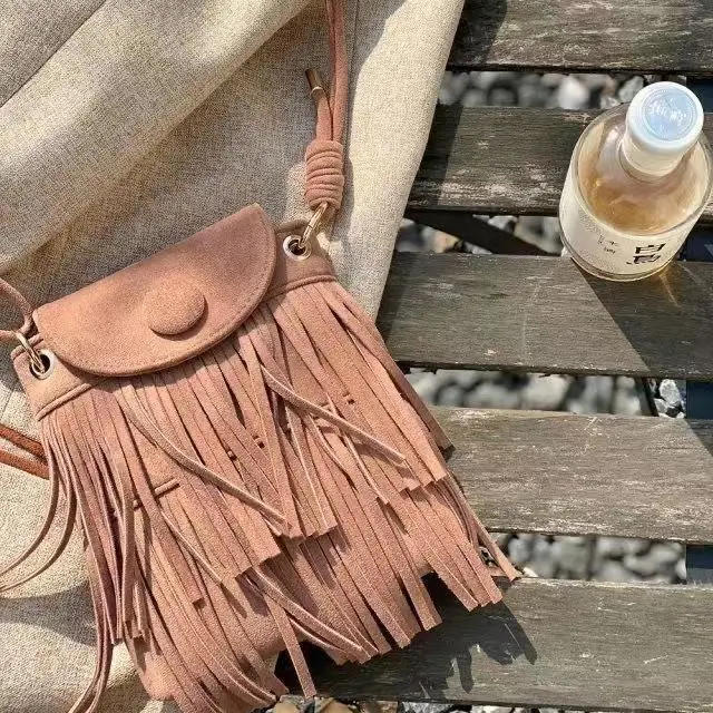 Bolsos 2023 Faux Suede Fringe Tassel Women Shoulder Bag Messenger Bag Vintage Style Girl Crossbody Bag Mujer Bolso Flecos