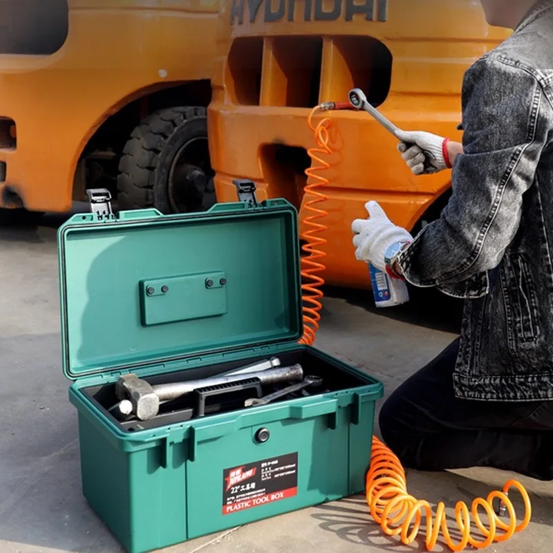 Heavy Duty Tool Box Secure Lockable Storage Organizer with Handle for Workshop and Site Maintenance Car Waterproof