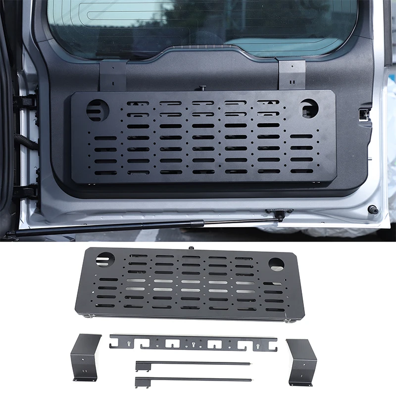 

Для Chery Icar 03 Jaeco J6 EV 2024 2025 черная складная алюминиевая задняя дверь с двойной раскладкой, стеллаж для хранения, полка, панель