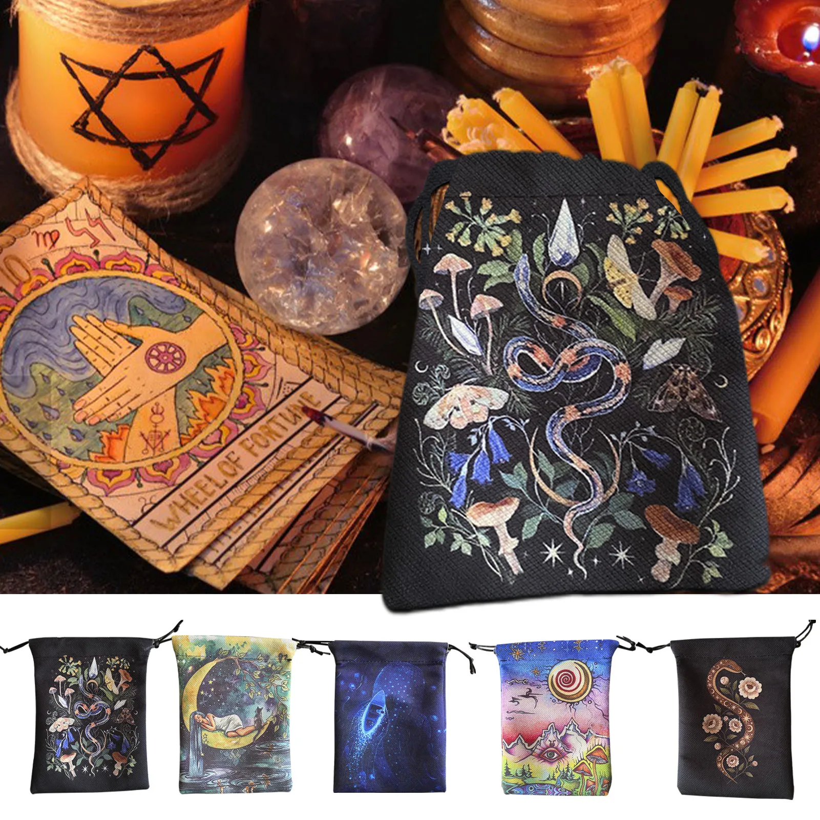 Velvet Tarot Card Storage Bag Drawstring Pouches For Jewelry Glasses Necklaces Flannel Holder For Consultants Magicians