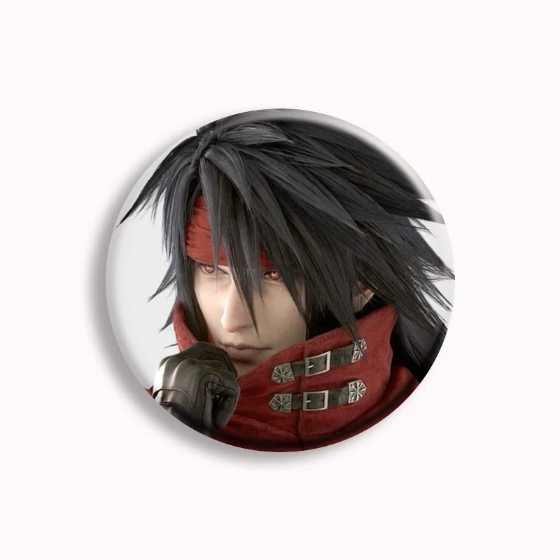 Game FF7 Vincent Valentine Anime Dirge Of Cerberus Button Pin Creative Game Characte Aesthetic Brooch Badge Gamer Collect Gift
