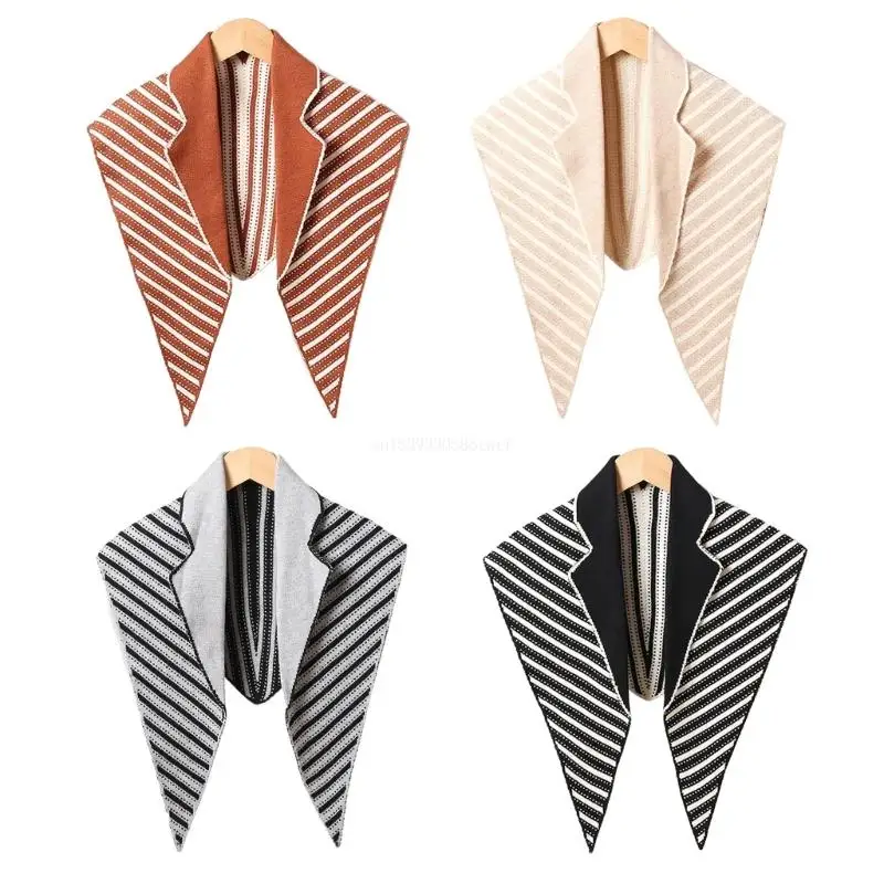 

Classical Shawl Multiuse Knitted Scarf Cotton Striped Shoulder Wrap for Offices Dropship