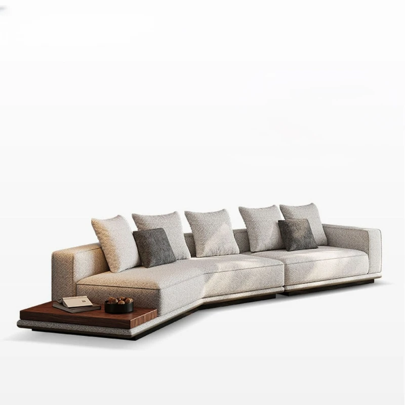 

Fabric sofa, Italian light luxury villa, large flat floor living room, modern simple high-end sofa