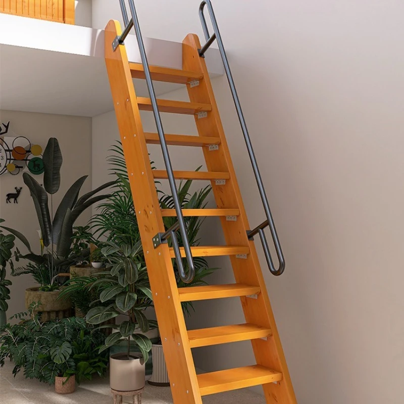 Fashion solid wood loft stairs integral wood ladder home duplex indoor ladder
