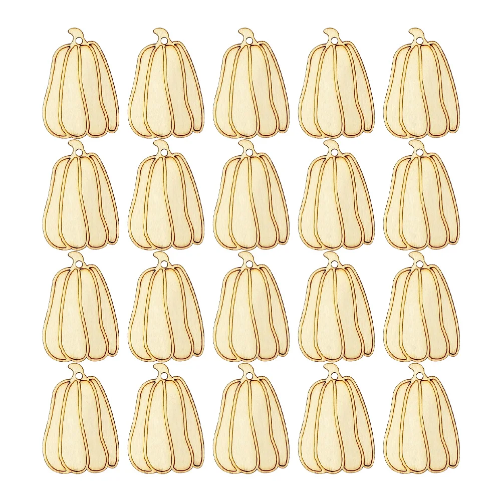 Wooden Pumpkin Pendant Slices DIY Crafts Unfinished Halloween Ornaments Reticle Blank Boards Style Chips Accessories