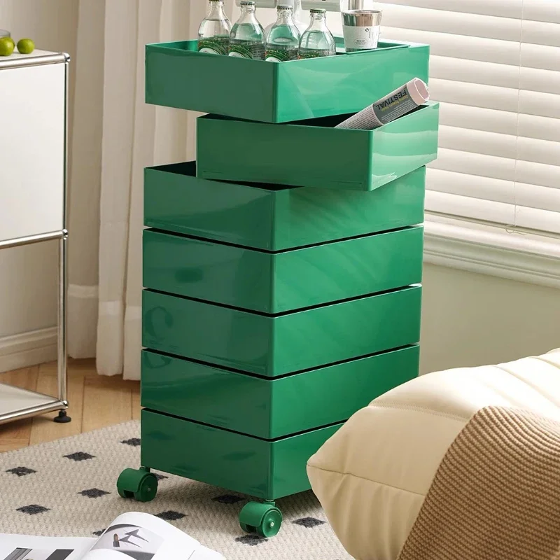 Creative Rotating Square Cabinet Movable Bedside Table Storage Living Room Cosmetics Side Dresser Furnitures Organizer Room