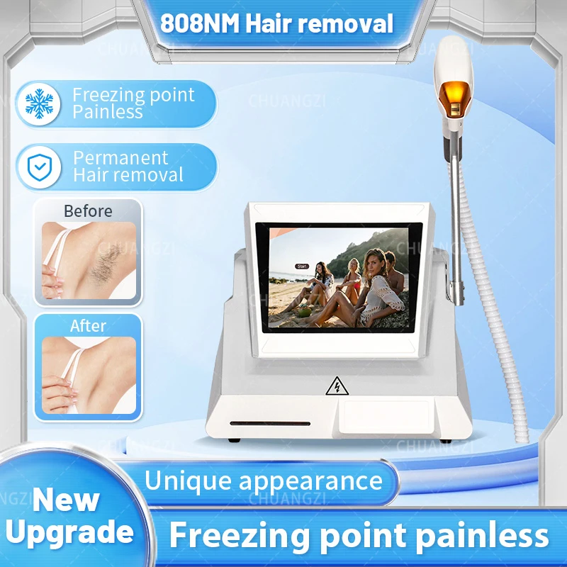 2024 Portable 808 3wave Diode Laser Permanent Hair Remove Fast Depilation Painfree Follicle Penetration Skin Rejuvenation Device