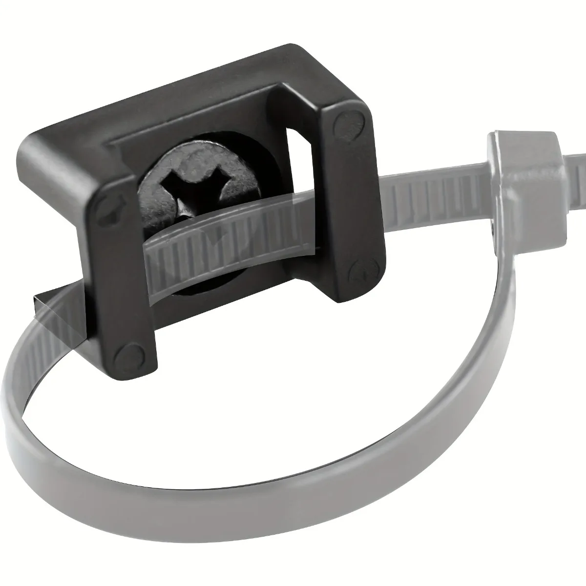 100 Sets Cable Tie Mounts with Screws Slim 0.63x0.89in Black Wire Anchors Adhesive Base for Walls Desks Cables No Drill