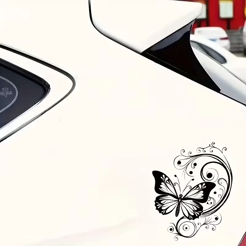 7-inch Shiny Butterfly Vinyl Sticker - Whimsical Cartoon Design, Self-Adhesive Decoration, Suitable for Various Surfaces Such as