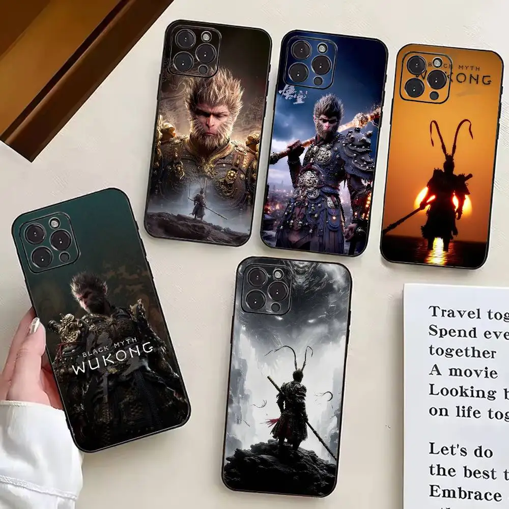 

Monkey B-Black M-Myth W-WukongS Phone Case Silicone Soft For IPhone 17 16 15 14 13 12 11 X XR Plus Pro Max Plus