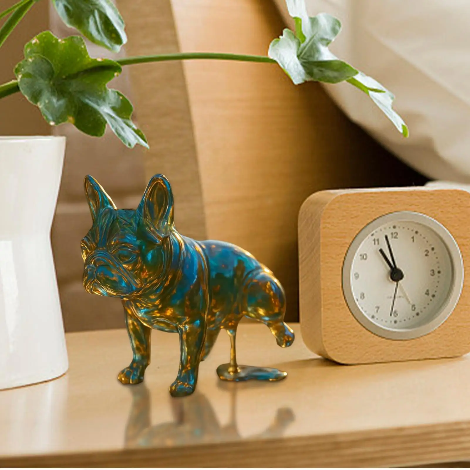 

Dog Statue Funny Resin French Bulldog Decor Figurine Funny Desktop Decorations Middle Finger Animal Home Decor Decorative for