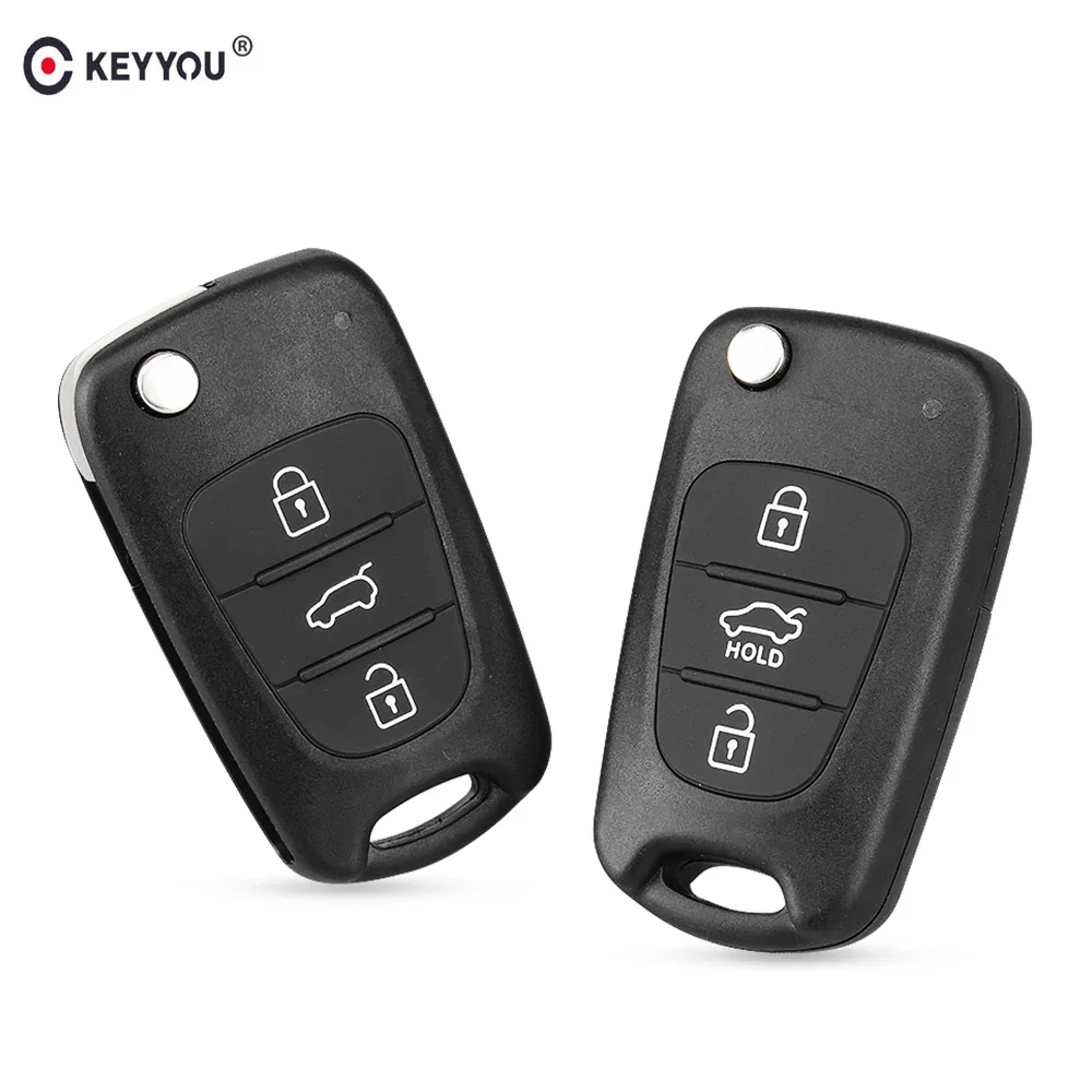 KEYYOU nuovo 3 pulsanti Flip Shell chiave remota per Hyundai I30 IX35 Kia K2 K5 custodia chiave remota pieghevole