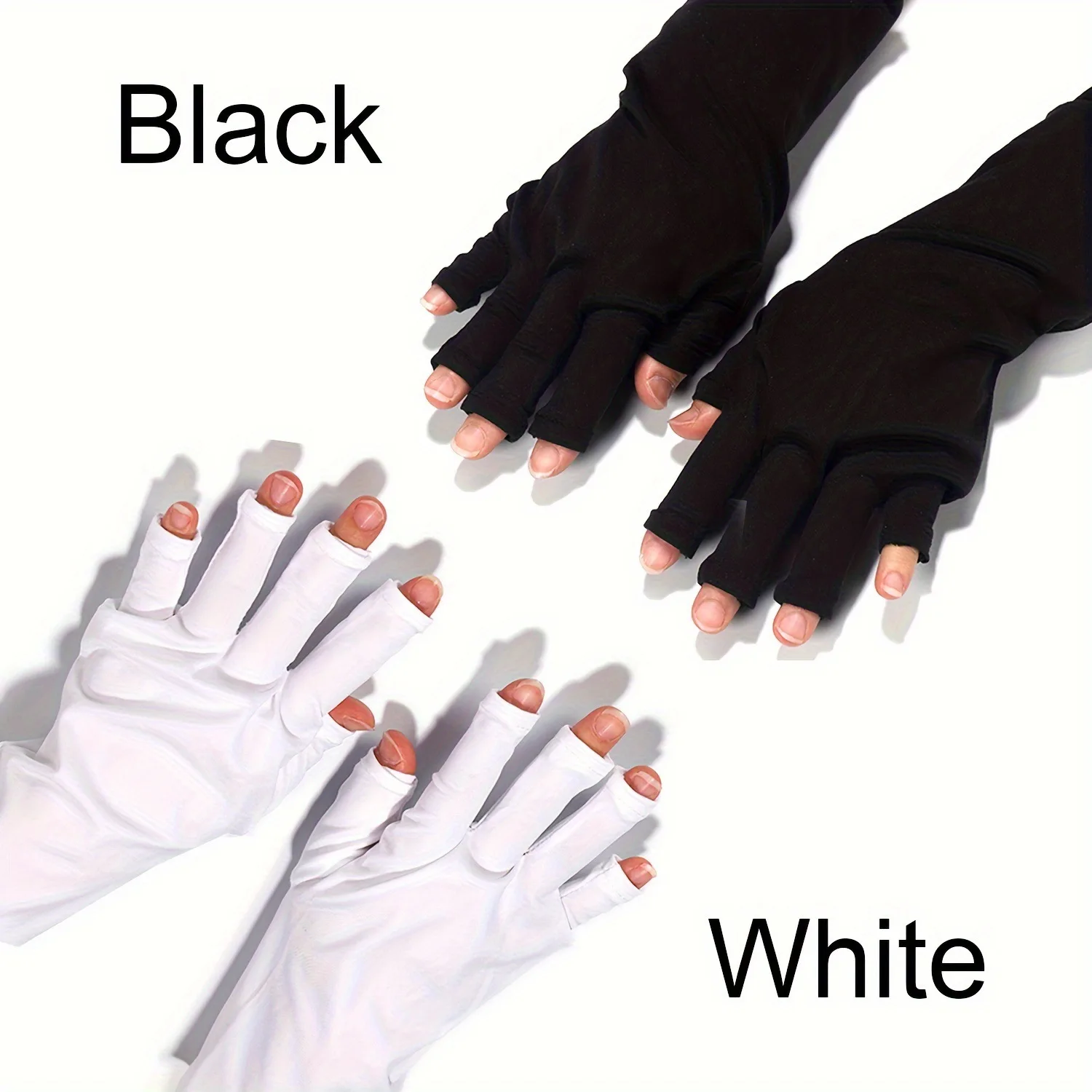 Professional Uv Protection Gloves for Nail Art, Gel Nail Lamp Sunscreen Gloves, Fingerless Hand Sun Care for Men & Women