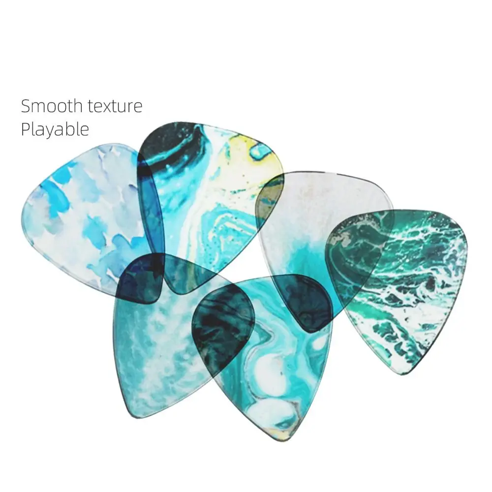 6pcs Guitar Picks Kaleidoscope Transparent Color 0.81/1.5mm Guitar Paddle Accessories