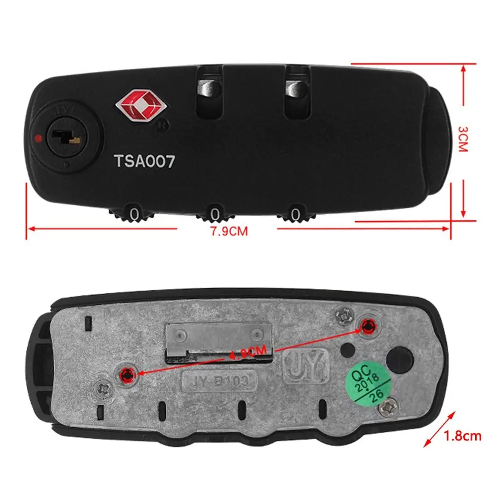 TSA 3 Digit Password Lock  Security Lock Suitcase Luggage Coded Lock Cupboard Cabinet Locker Padlock Travel Bag Lock