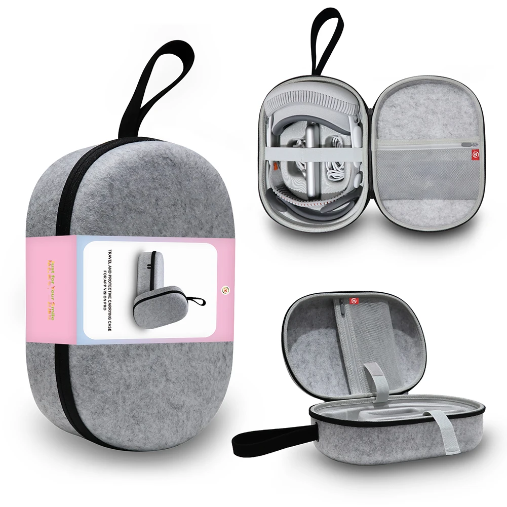 Carrying Case Shockproof Portable Travel Carry Handbag with Mesh Pocket Travel Case Bag for Apple Vision Pro Case