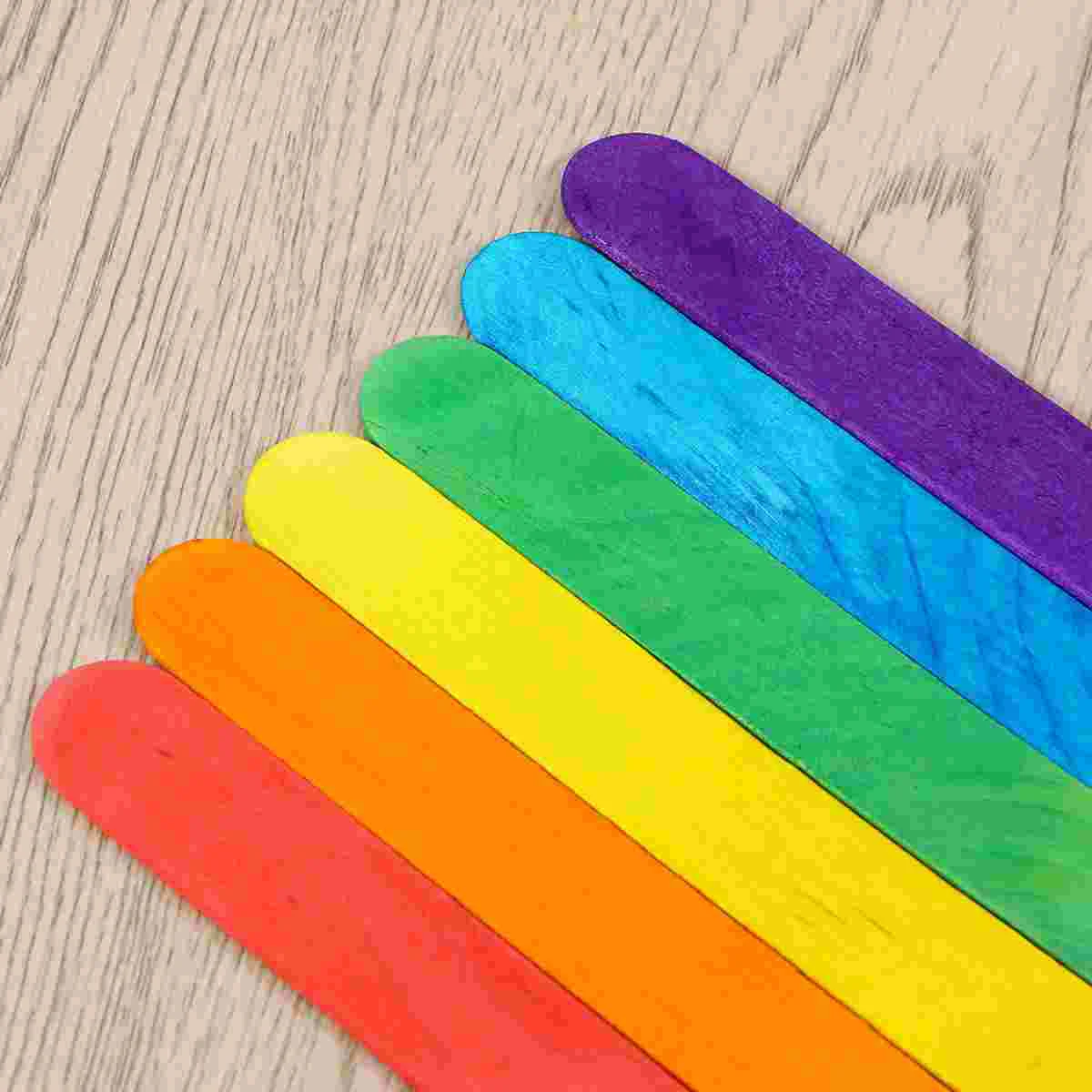 100PCS Colored Sticks Wood Craft Stick Classroom Education Creative Projects Counting Games Party Decorations Handmade