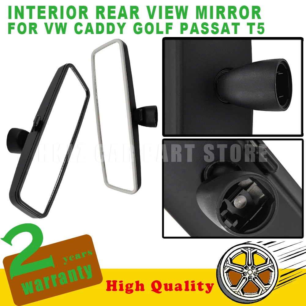 Easy Installation car accessories Interior Rear View Mirror New Black or White Rearview Mirror For VW Caddy Golf Passat T5