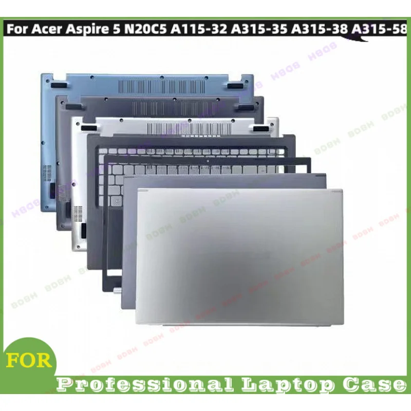 BDBH@ New For Acer Aspire 5 N20C5 A115-32 A315-35 A315-38 A315-58 LCD Back Cover Top Rear Lid Replacement Housing Silver