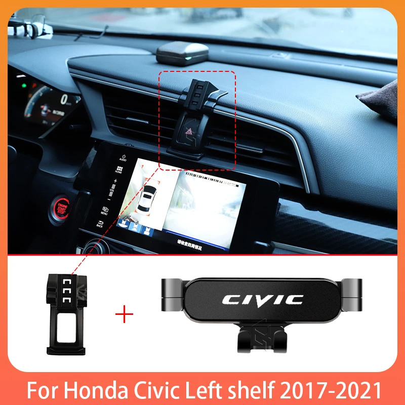 

Car Mobile Phone Holder For Honda Civic Left 2017-2021 Adjustable Special Mobile Phone Holder GPS Base Mount Stand Accessories