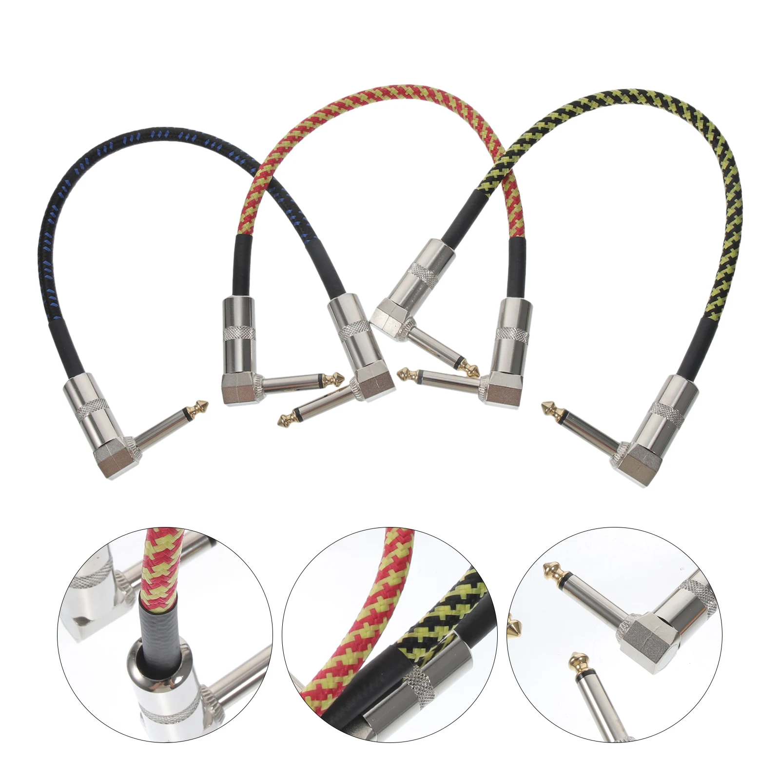 

Guitar Effect Cable High Density Nylon Durable 6.35mm Male to Male for Bass Electric Guitars Keyboards Audio Patch Cables