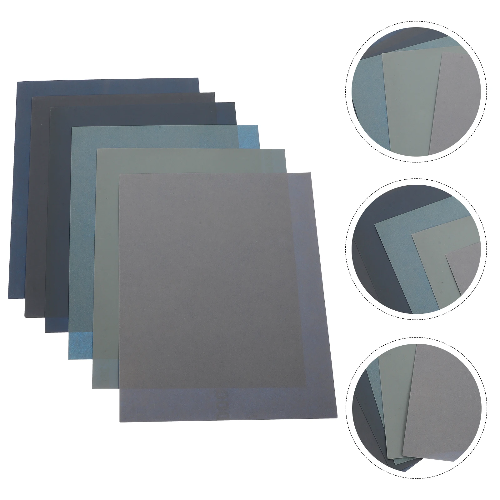 

6pcs Dry Wet Sandpaper Assorted Abrasive For Wood Metal Automotive Sanding Flexible Resin Coated Silicon Carbide Grit Sheets