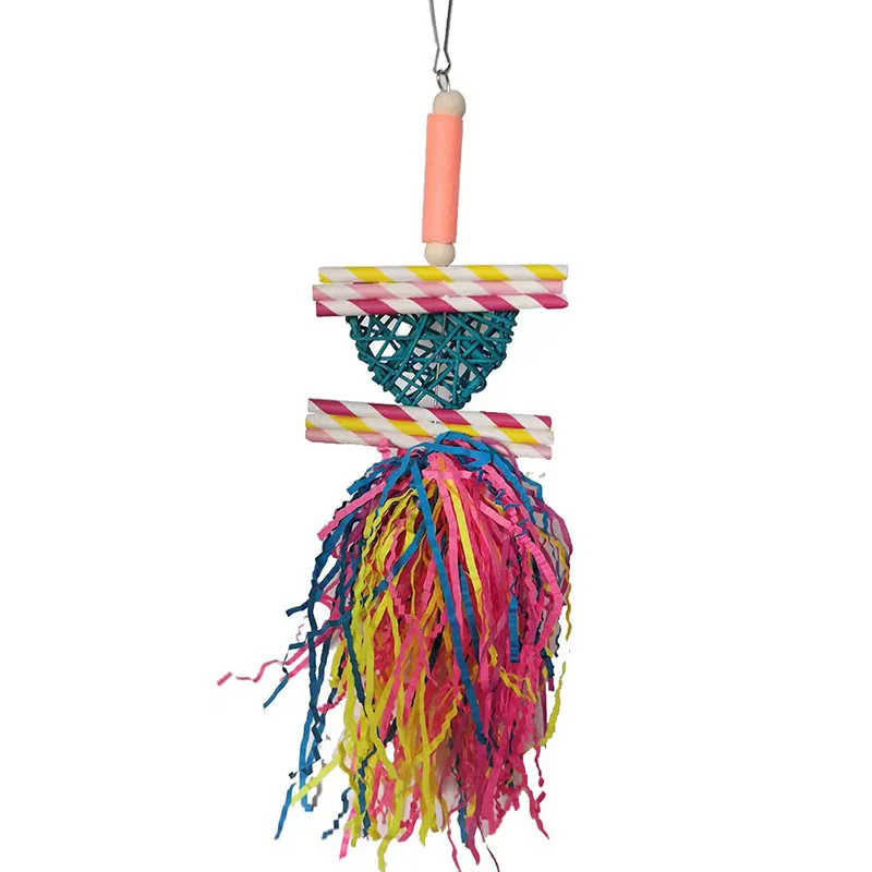 2/3 Teile/los Vogel Papagei Spielzeug Set Bunte Schredder Futtersuche Verschiedene Hängenden Käfig Vogel Kauen Rack Spielzeug Haustier papagei Molaren Biss Spielzeug – Detail 10