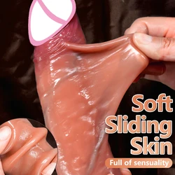 New Real Skin Feeling Dildo Super Soft Sliding Foreskin Move Huge Penis Sex Toy for Women Men Big Dick Butt Plug G Spot Sex Toy