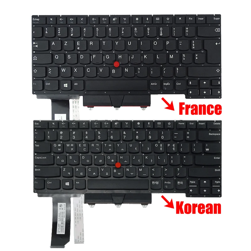 Korean France Keyboard for Lenovo ThinkPad Backlit Keyboard E14 Gen1 Gen2 Notebook 01XY107 01XY174