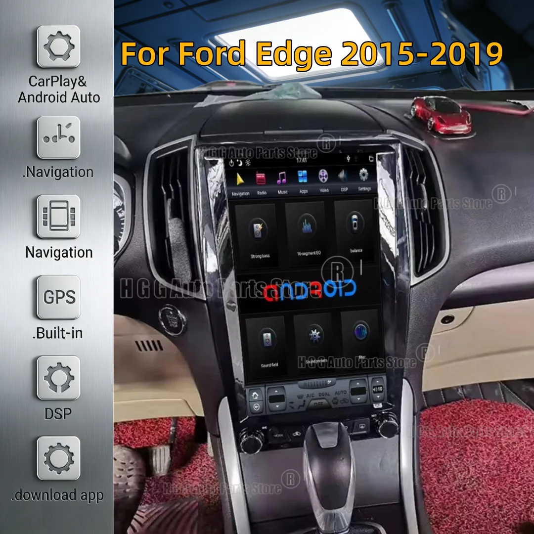 13.6 inch Android Touch Screen For Ford Edge 2015-2019 Carplay GPS Navigation Autoradio Stereo Car Multimedia Video Player DSP