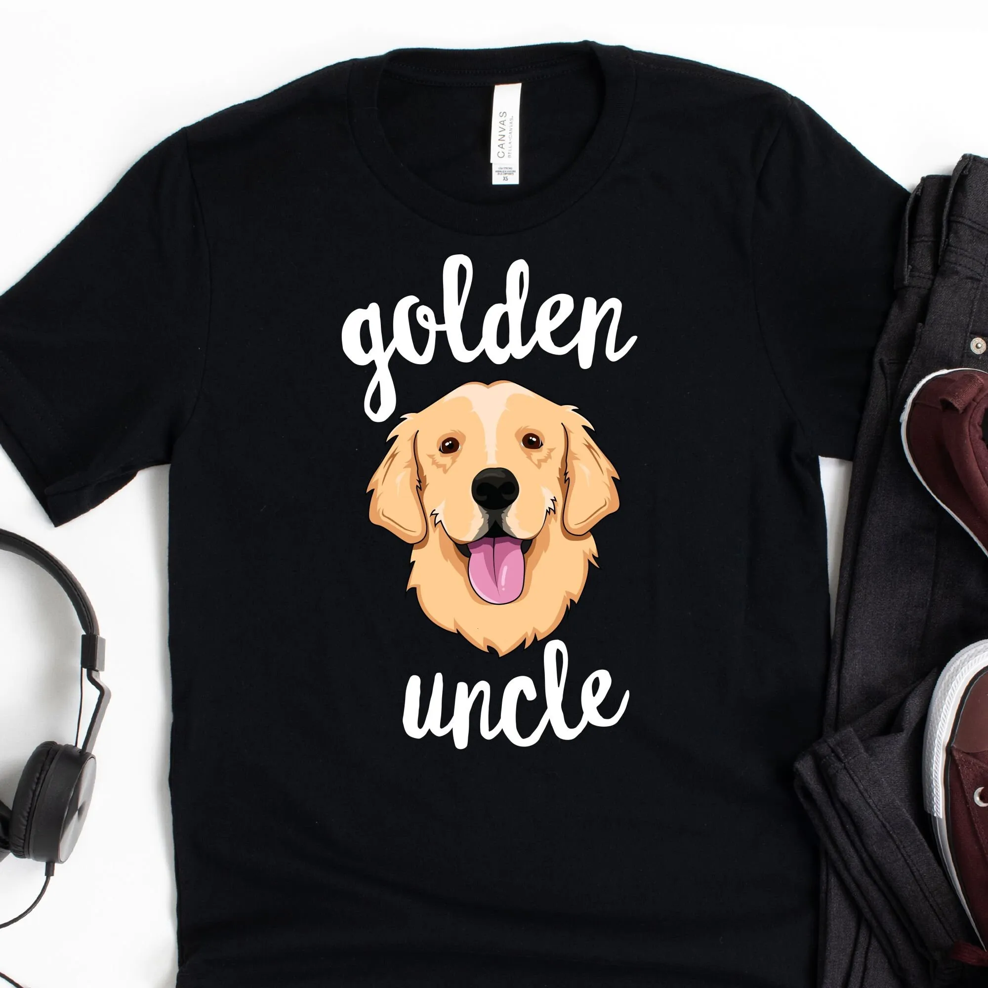 Golden Uncle T Shirt Retriever Dog Lover English Stay Cute White For